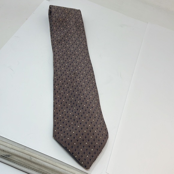 Chanel Vintage Silk Tie Taupe Blue Cream - Picture 7 of 7